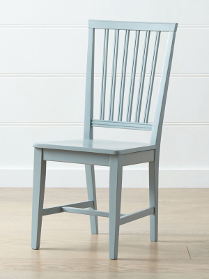 Village Blue Grey Wood Dining Chair