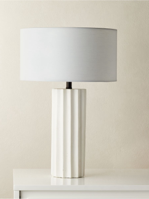 Scallop White Concrete Table Lamp