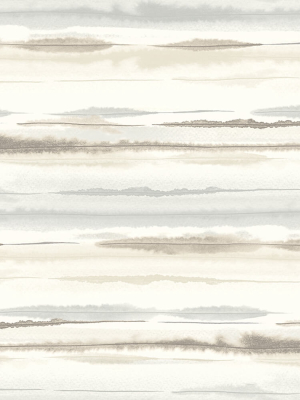 Horizon Stripe Peel-and-stick Wallpaper In Sand Dunes From The Luxe Haven Collection By Lillian August