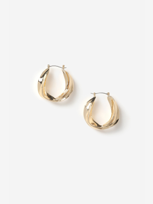 **gold Twist Hoop Earrings