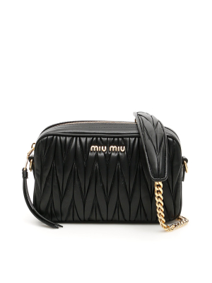 Miu Miu Matelassé Logo Shoulder Bag