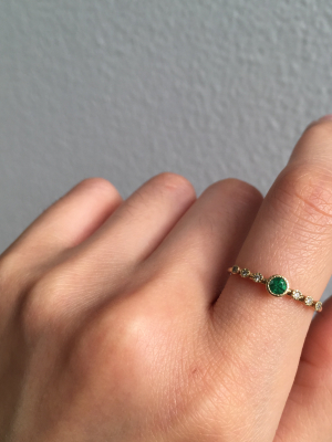Round Emerald Dew Ring