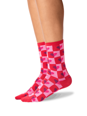 Women's Half Hearts Crew Socks