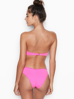 Pink Ruffled Ruched Back Hipster