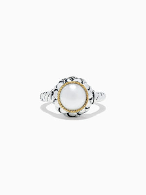 Effy 925 Sterling Silver & 18k Yellow Gold Cultured Fresh Water Pearl Ring