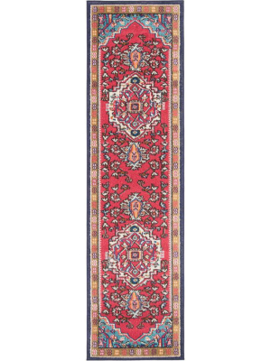 Monaco Red/turquoise Runner Rug