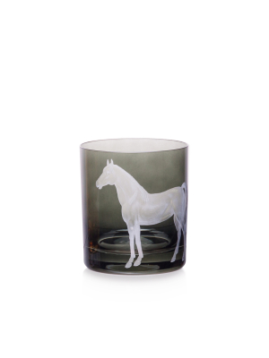 Barnyard Horse Dof Glass, Smoke