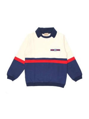 Gucci Kids Web Chest Pocket Sweatshirt