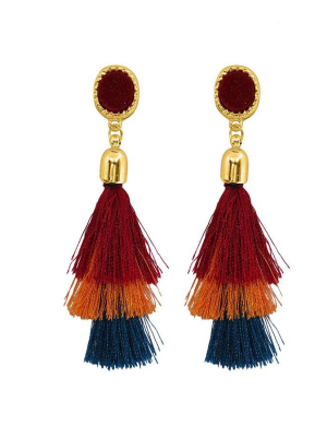 Cubic Zirconia Diamond Tassel Earrings