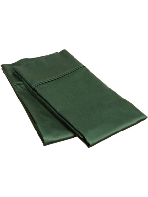 Blue Nile Mills Solid 300-thread Count Pillowcase Set, Standard, Hunter Green