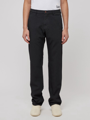 Tapered Wool Pants In Black