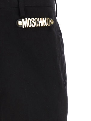 Moschino Logo Plaque Slim-fit Pants