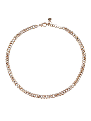 Mini Diamond Link Necklace - Rose Gold