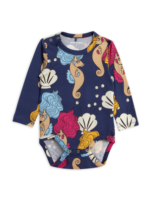 Mini Rodini Seahorse Bodysuit - Navy