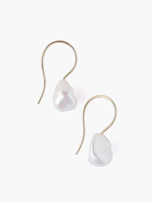 14k White Keshi Pearl Earrings