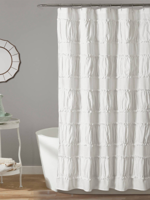 Nova Ruffle Shower Curtain - Lush Décor