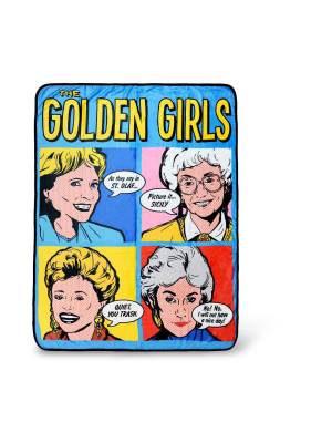 Just Funky Golden Girls Pop-art Throw Blanket | Golden Girls Quotes | 60 X 45 Inches