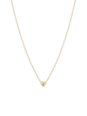 14k Initial Heart Necklace