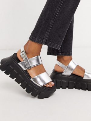 Lamoda Exclusive Chunky Sandals In Silver