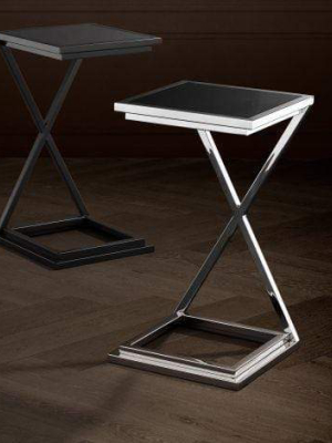 Eichholtz Cross Side Table - Silver & Black