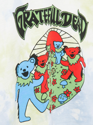 Women's Grateful Dead Tie Dye Bears Crop Mock Neck Tee