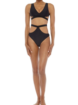 Coquette Cut Out Sides Bikini Top - Black