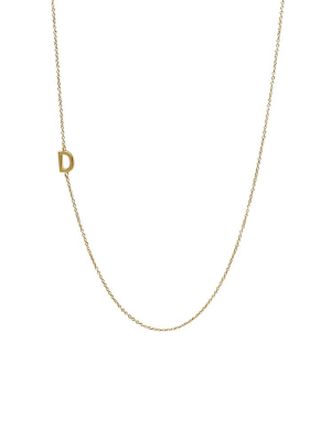 "d" Offset Initial Necklace