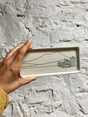 Barn &amp; Camel's Hump Porcelain Trinket Dish