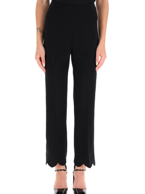 Miu Miu Scallop-hem Tailored Trousers