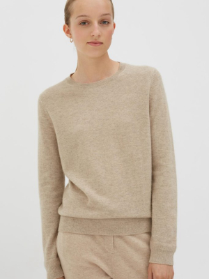 Oatmeal Cashmere Crew Sweater