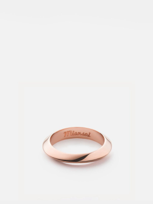 Cylinder Ring, Rose Plated