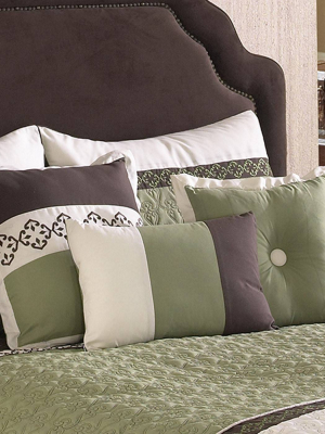 7pc Fairmont Comforter Set Green & White - Riverbrook Home