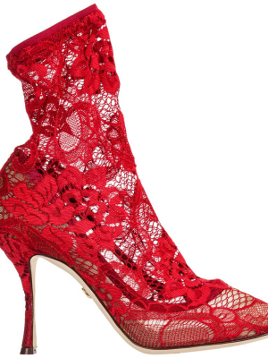 Dolce & Gabbana Lace Sock Boots