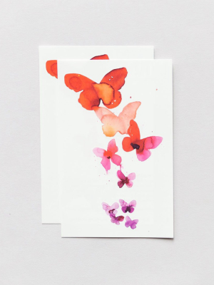 Temporary Tattoo Pairs - Coral Butterflies