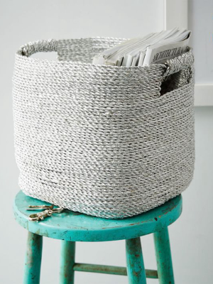 Metallic Woven Storage Basket