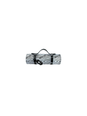 Wild Eye 13.25" Black And White Zebra Print Wine Bottle Carrier Purse