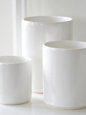 White Glazed Minimal Vase