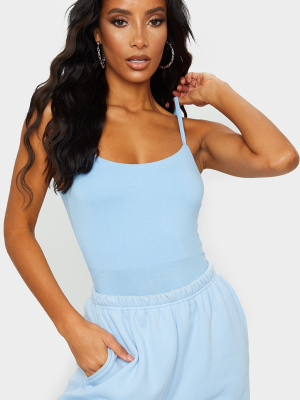 Baby Blue Jersey Strappy Bodysuit