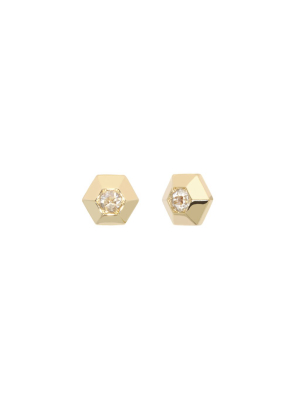 Hexagonal Diamond Earrings