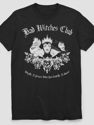 Men's Disney Villains Bad Witches Club Short Sleeve Graphic T-shirt - Black