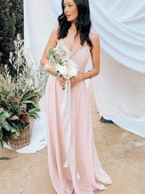 Faith Maxi Dress ~ Dusty Blush Crisp