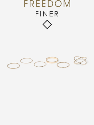 **mix Textured Ring Pack