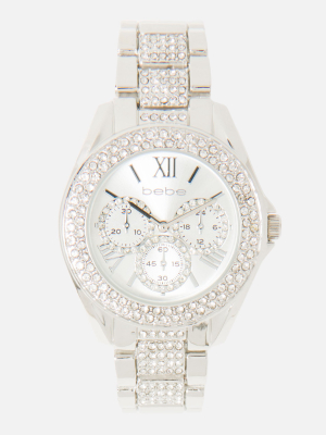 Crystal Bezel Link Roman Numeral Watch