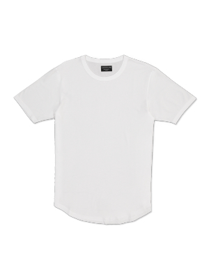 Short Sleeve Supima Scallop Crew Tee White