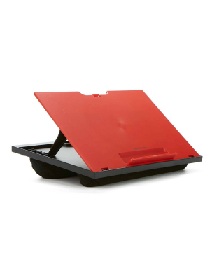 Mind Reader Adjustable 8 Position Laptop Desk With Cushions Red/black