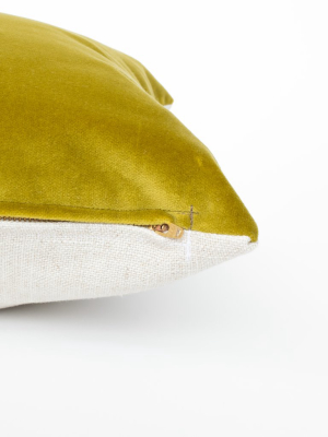 S|h Chartreuse Velvet Designer Pillow