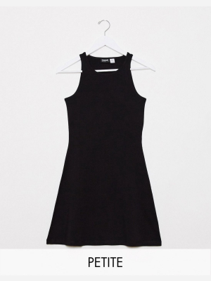 Noisy May Petite Racerneck Swing Dress In Black