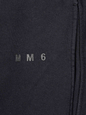 Mm6 Maison Margiela Logo Print Cropped Track Pants