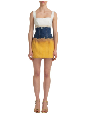 Alberta Ferretti Tie Dye Denim Mini Dress