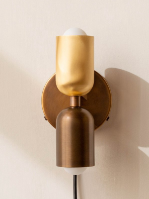 In Common With Brass Up Down Sconce - Plug In